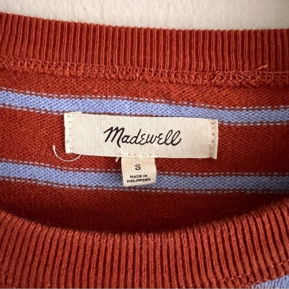 Madewell Luxe Raglan Sweatshirt in Stripe Size Small - Picture 4 of 5